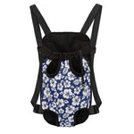 White Blue Hibiscus Floral Pattern Print Pet Carrier Backpack