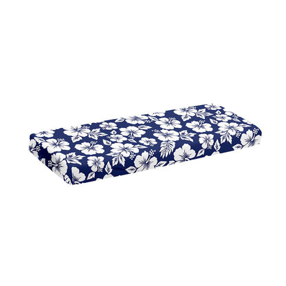 White Blue Hibiscus Floral Pattern Print Piano Keyboard Cover