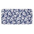 White Blue Hibiscus Floral Pattern Print Towel