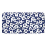 White Blue Hibiscus Floral Pattern Print Towel