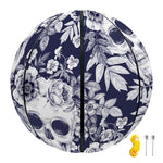 White Blue Skull Floral Pattern Print Basketball