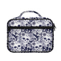 White Blue Skull Floral Pattern Print Briefcase Bible Bag