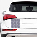 White Blue Skull Floral Pattern Print Car Sticker