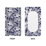 White Blue Skull Floral Pattern Print Changing Pad Cover