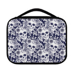 White Blue Skull Floral Pattern Print Classic Bible Case