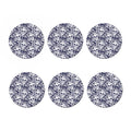 White Blue Skull Floral Pattern Print Coaster Set