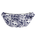 White Blue Skull Floral Pattern Print Fanny Pack
