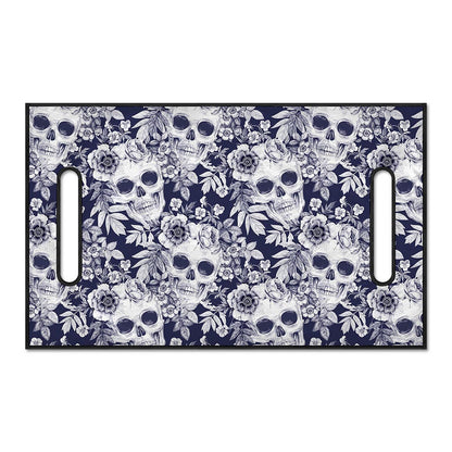 White Blue Skull Floral Pattern Print Golf Cart Seat Cover
