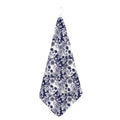 White Blue Skull Floral Pattern Print Hand Towel