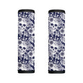 White Blue Skull Floral Pattern Print Handle Covers