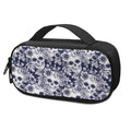 White Blue Skull Floral Pattern Print Portable Cooler Travel Case