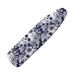 White Blue Skull Floral Pattern Print Ironing Board Cover