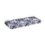 White Blue Skull Floral Pattern Print Piano Keyboard Cover