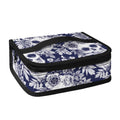 White Blue Skull Floral Pattern Print Small Lunch Bag