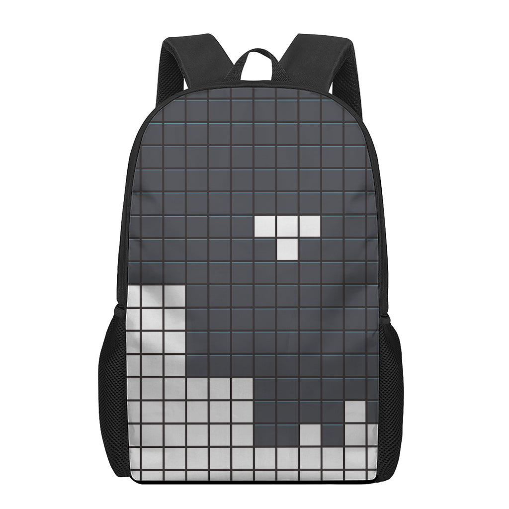 White Brick Puzzle Video Game Print 17 Inch Backpack