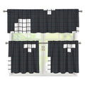 White Brick Puzzle Video Game Print 3 Piece Kitchen Curtains