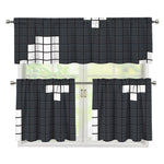 White Brick Puzzle Video Game Print 3 Piece Kitchen Curtains