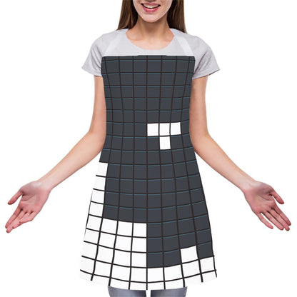 White Brick Puzzle Video Game Print Adjustable Apron