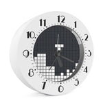 White Brick Puzzle Video Game Print Alarm Clock
