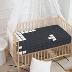 White Brick Puzzle Video Game Print Baby Crib Sheet