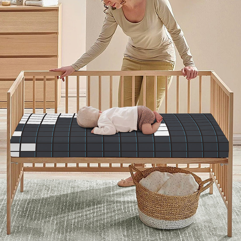 White Brick Puzzle Video Game Print Baby Crib Sheet