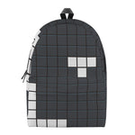 White Brick Puzzle Video Game Print Backpack