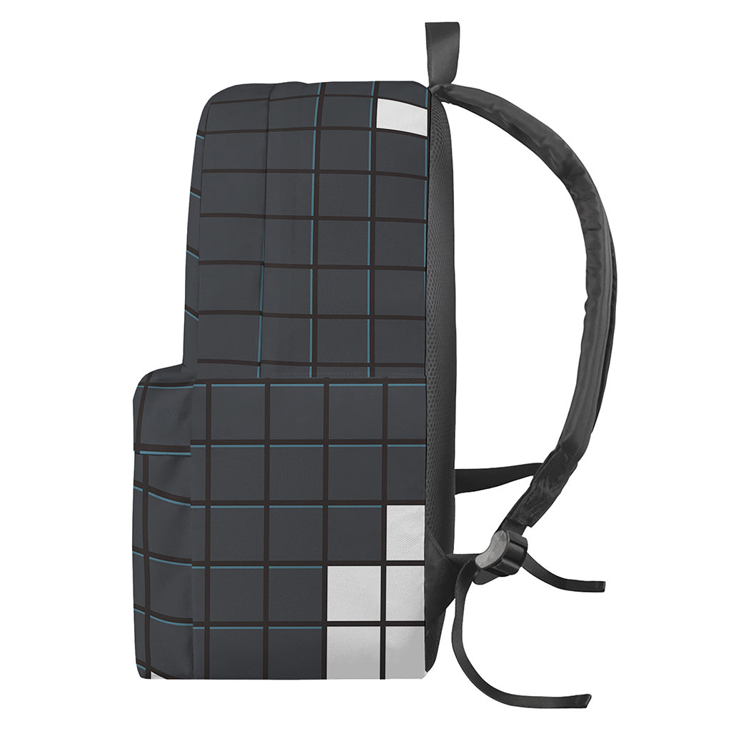 White Brick Puzzle Video Game Print Backpack