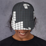 White Brick Puzzle Video Game Print Baseball Cap