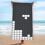 White Brick Puzzle Video Game Print Beach Towel