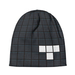 White Brick Puzzle Video Game Print Beanie