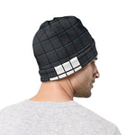 White Brick Puzzle Video Game Print Beanie