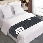 White Brick Puzzle Video Game Print Bed Runner