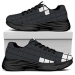 White Brick Puzzle Video Game Print Black Chunky Shoes