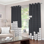 White Brick Puzzle Video Game Print Blackout Grommet Curtains