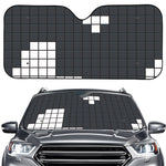 White Brick Puzzle Video Game Print Car Windshield Sun Shade