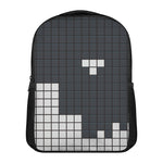 White Brick Puzzle Video Game Print Casual Backpack