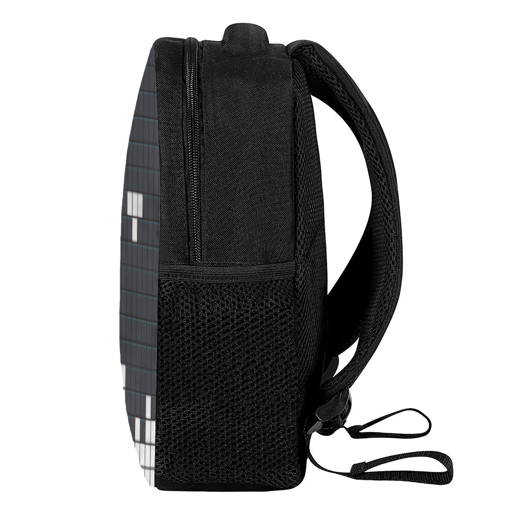 White Brick Puzzle Video Game Print Casual Backpack