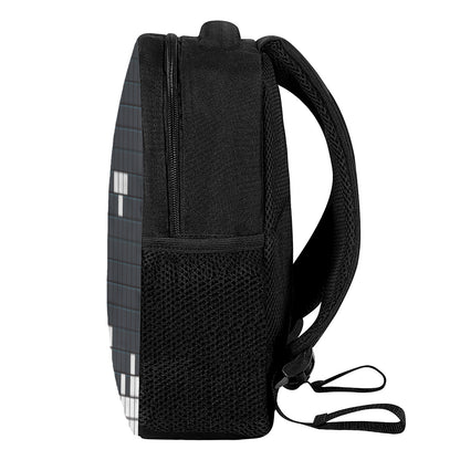 White Brick Puzzle Video Game Print Casual Backpack