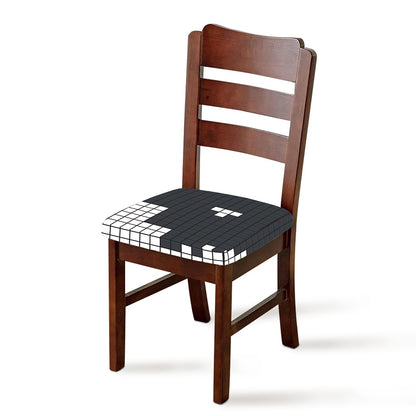 White Brick Puzzle Video Game Print Chair Cushion Cover
