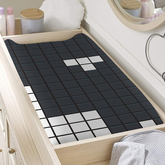 White Brick Puzzle Video Game Print Changing Pad Cover