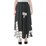 White Brick Puzzle Video Game Print Chiffon Maxi Skirt