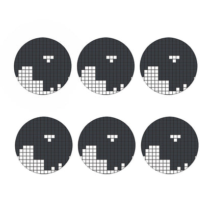 White Brick Puzzle Video Game Print Coaster Set