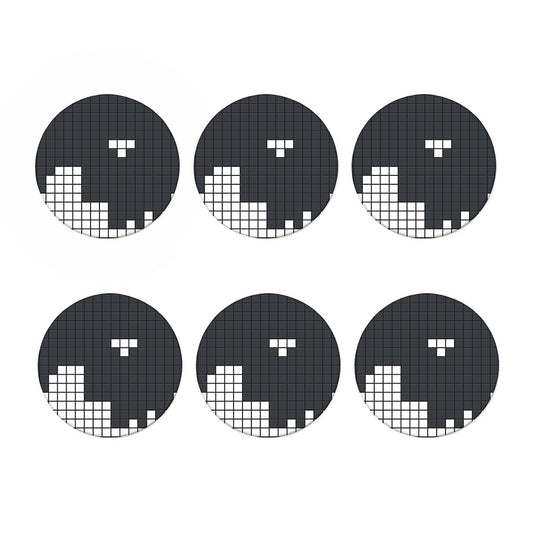 White Brick Puzzle Video Game Print Coaster Set