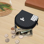 White Brick Puzzle Video Game Print Coin Purse