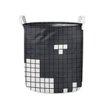 White Brick Puzzle Video Game Print Collapsible Laundry Basket