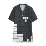 White Brick Puzzle Video Game Print Cotton Hawaiian Shirt