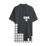 White Brick Puzzle Video Game Print Cotton Hawaiian Shirt