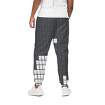 White Brick Puzzle Video Game Print Cotton Pants