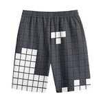 White Brick Puzzle Video Game Print Cotton Shorts