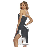 White Brick Puzzle Video Game Print Cross Back Cami Dress